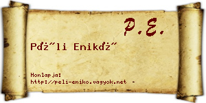 Péli Enikő névjegykártya
